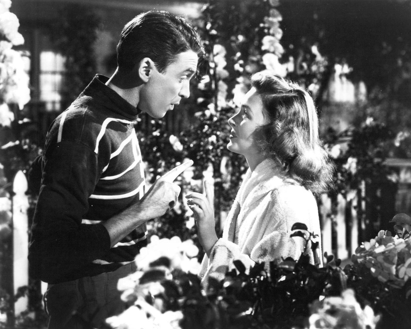 Donna Reed And James Stewart In A Promotional Still For 'It'S A Wonderful Life', Directed By Frank Capra, 1946.