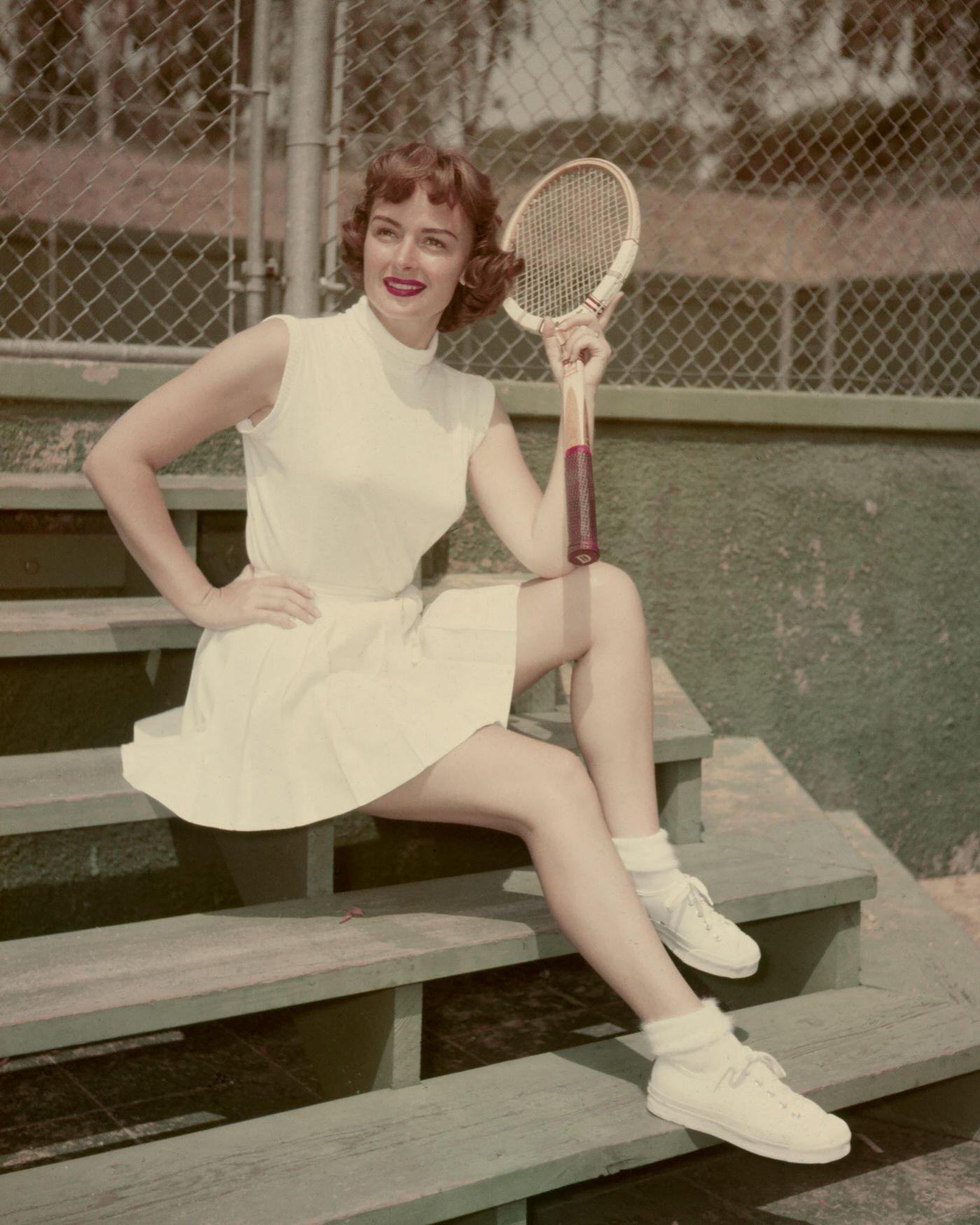 Donna Reed Dressed For Tennis, Circa 1950.