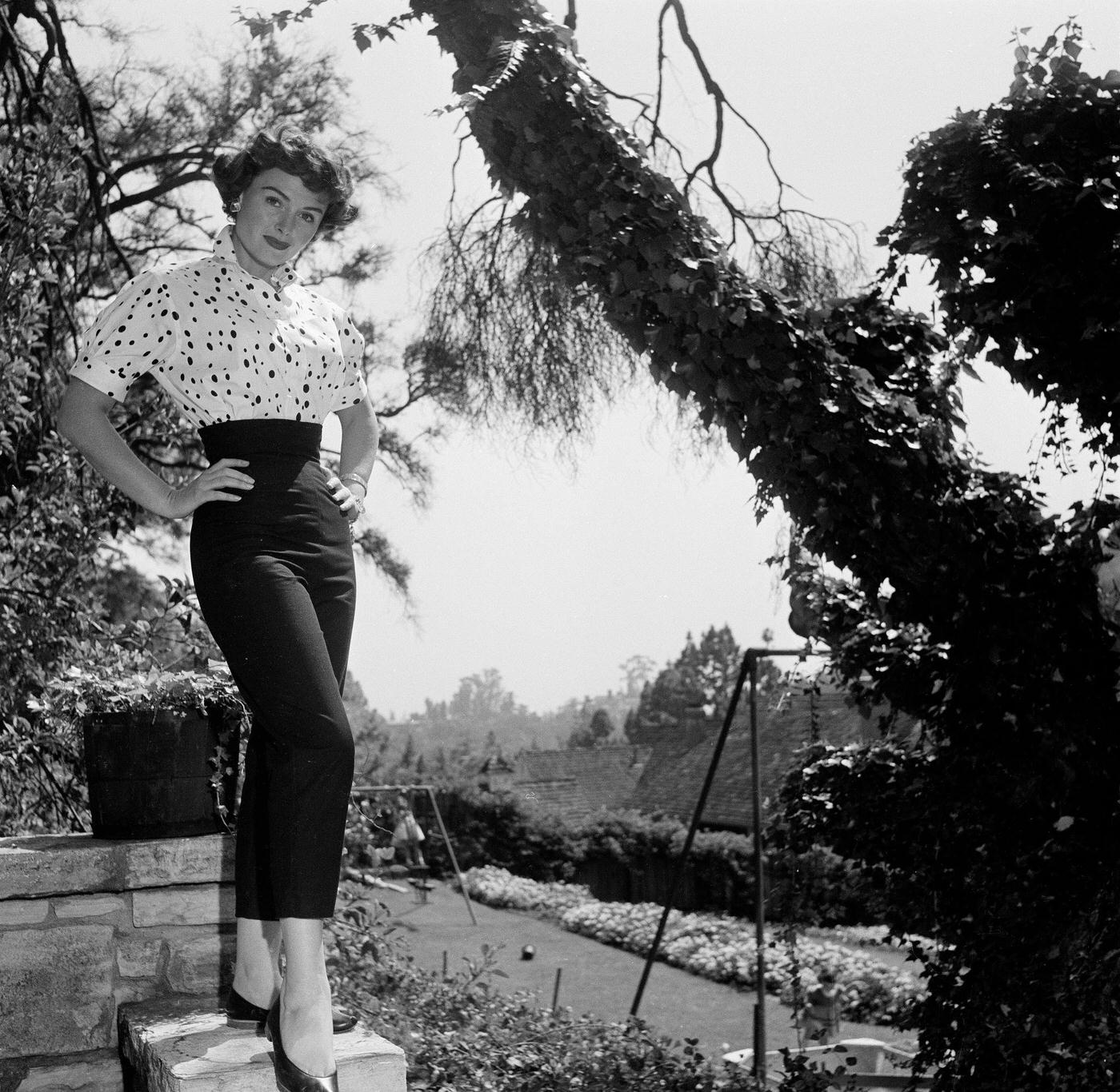 Donna Reed Poses At Home In Los Angeles, Ca, May 1954.