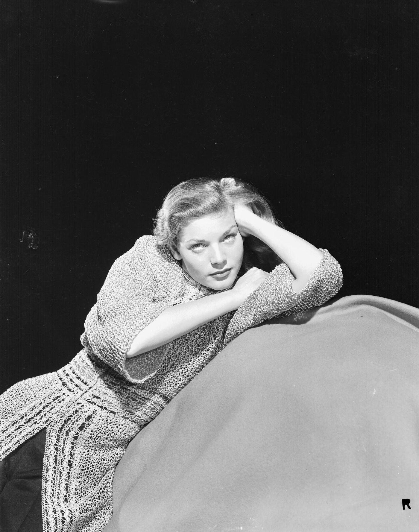 Actress Lauren Bacall In A Promotional Shot For Warner Bros. Studios, 1944.