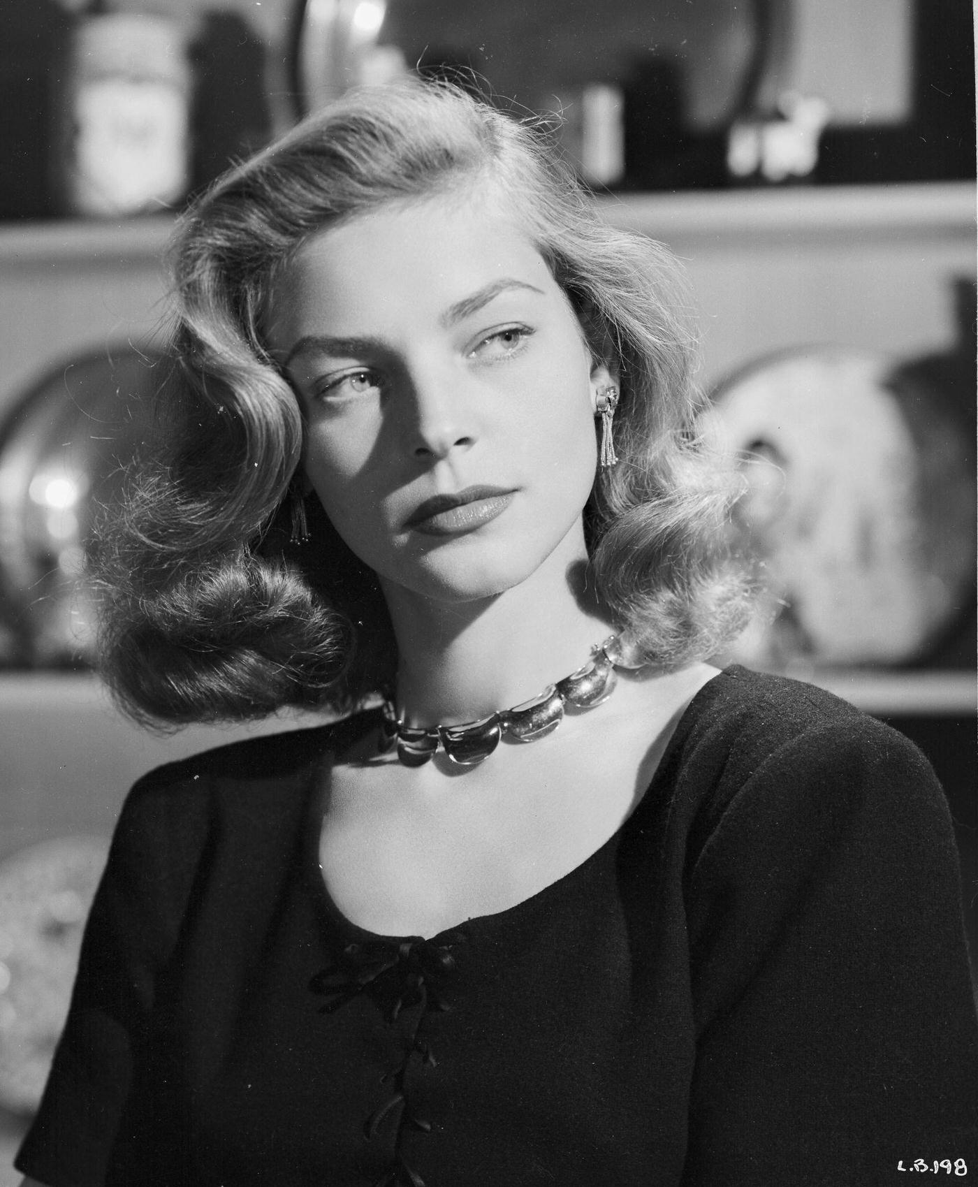 Actress Lauren Bacall In A Promotional Headshot For Warner Bros. Studios, 1944.