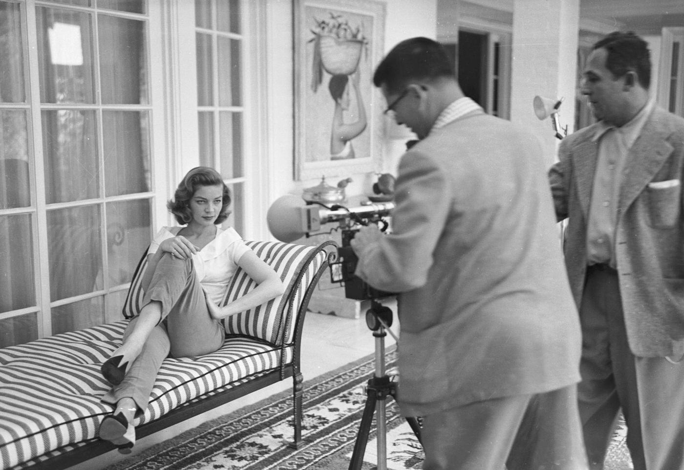 Lauren Bacall Poses For A Photographer In The Usa 1955.