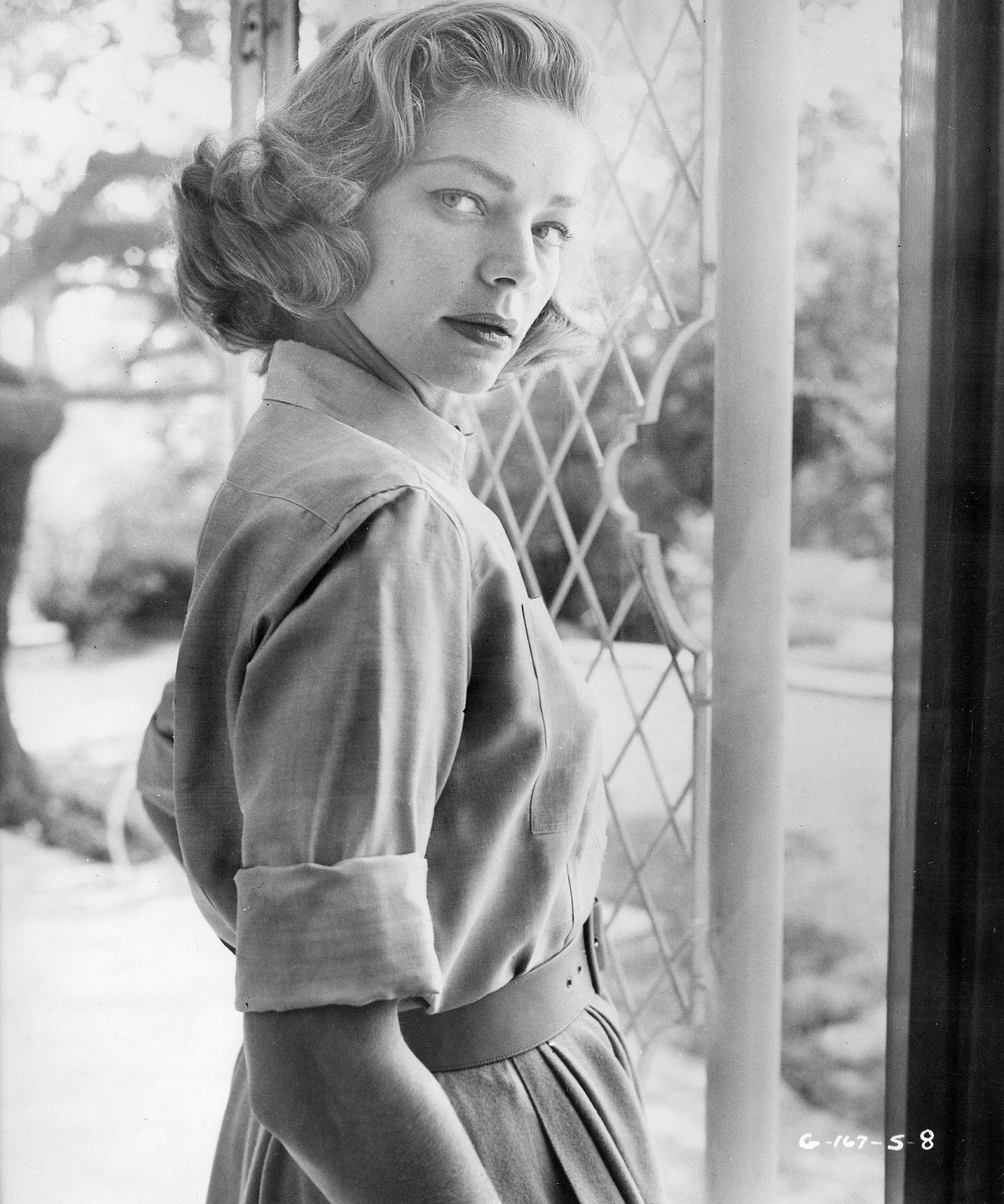 Lauren Bacall In A Half-Portrait From 1955.