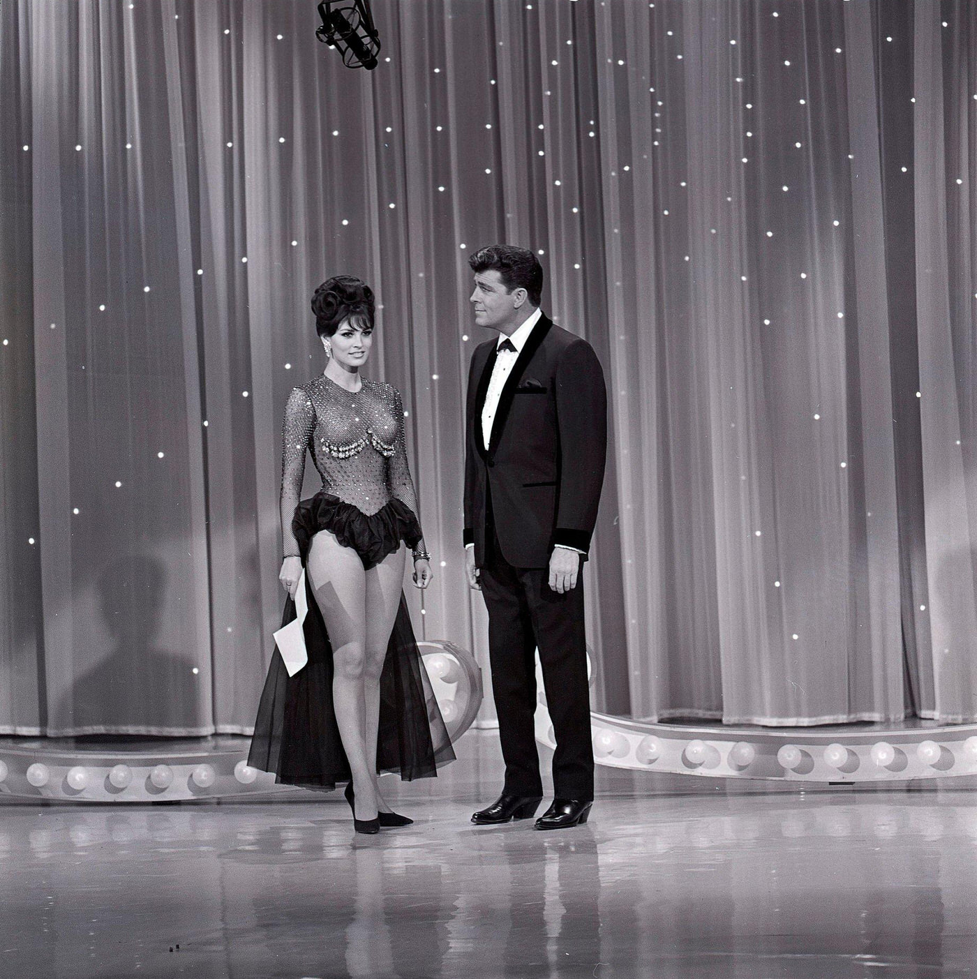 Raquel Welch With Dale Robertson On The Hollywood Palace. February 15, 1964.