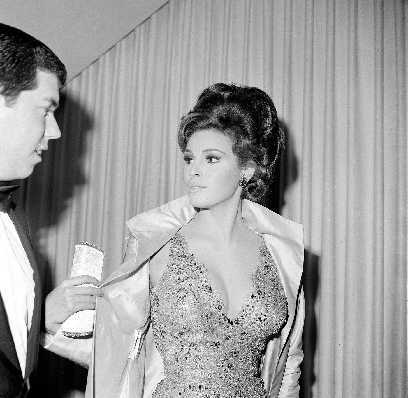 Raquel Welch With Husband Patrick Curtis Attending An Event In Los Angeles, Ca, Circa 1966.