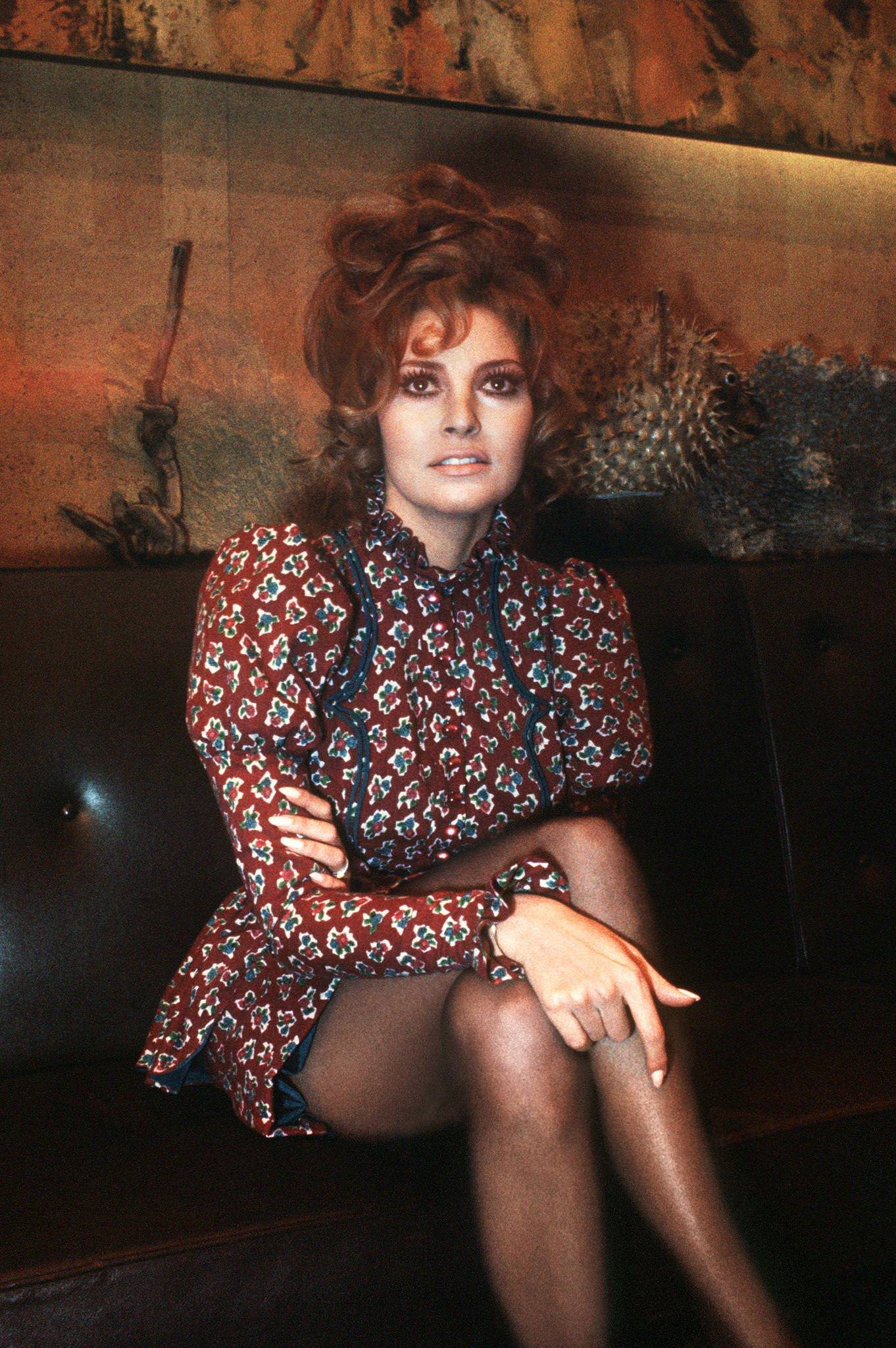 Raquel Welch Poses For The Press Upon Her Landing At Paris Orly Airport In January 1970, A Month Before Marrying Producer Patrick Curtis.