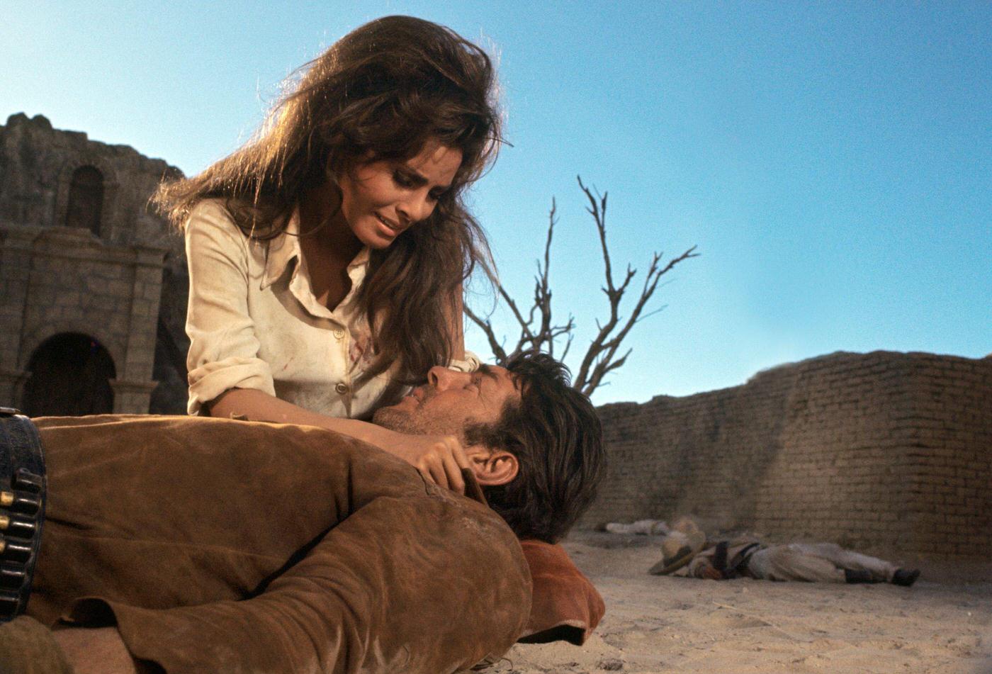 Dean Martin And Raquel Welch Acting In 'Bandolero!' In May 1968.