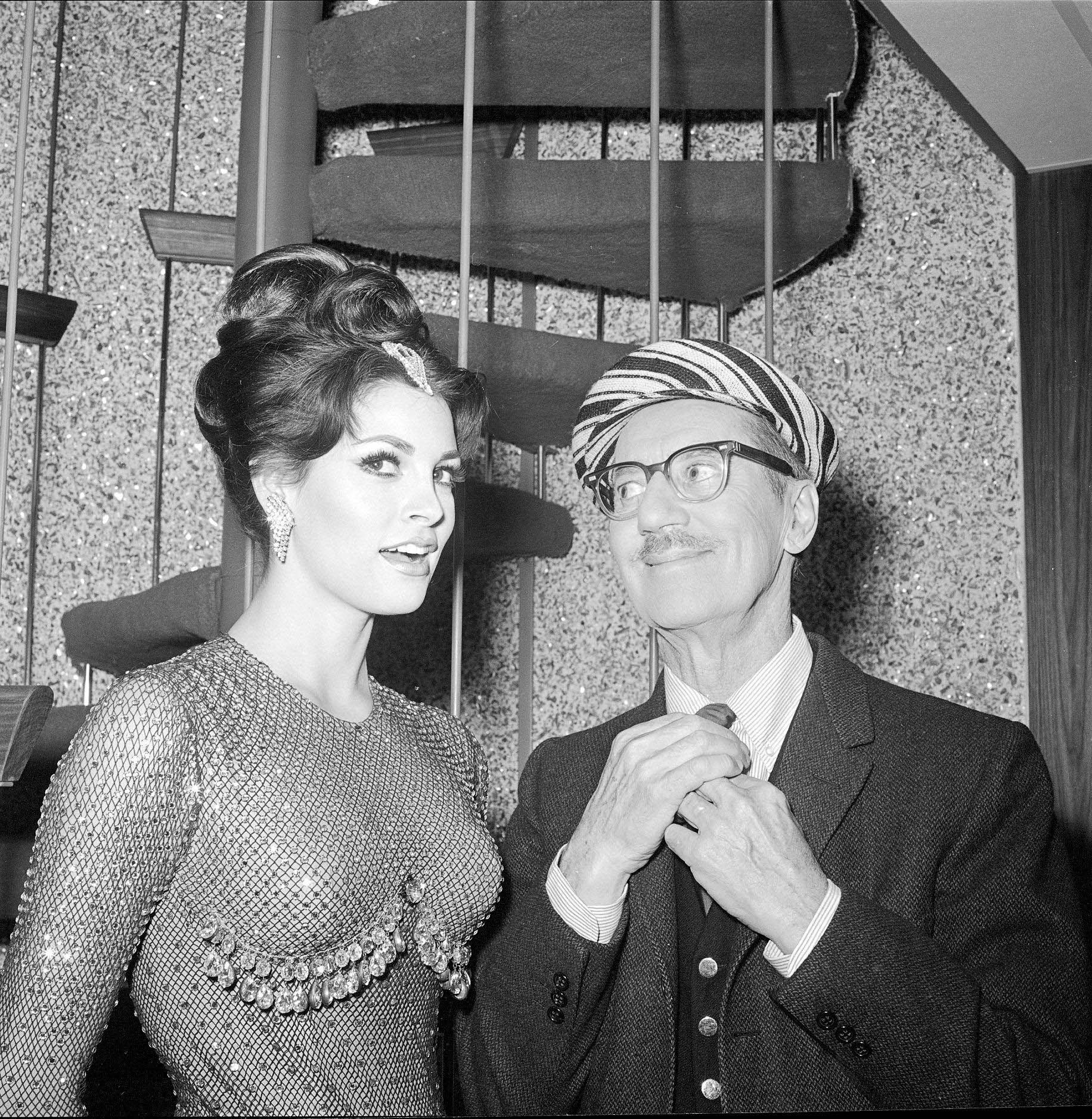 Raquel Welch And Groucho Marx On The Hollywood Palace, March 7, 1964.
