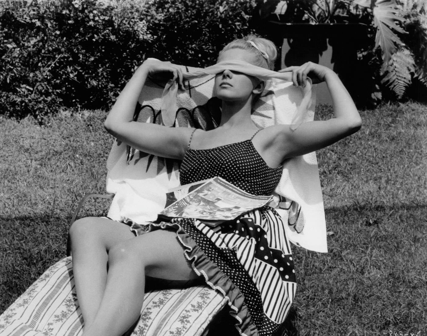 Connie Stevens Sunbathes In 'Two On A Guillotine', 1965