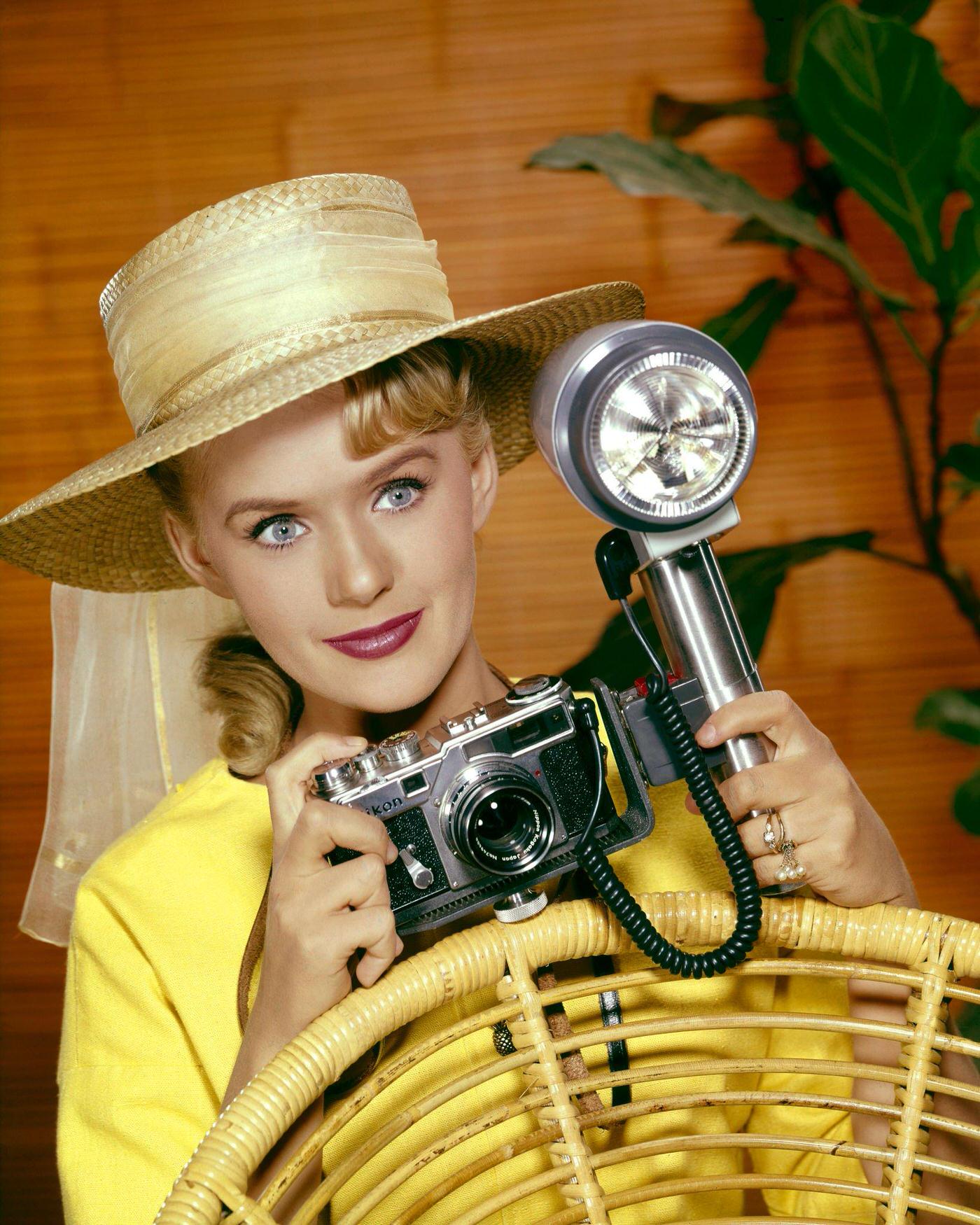 Connie Stevens With A Camera And Flash, Circa 1965