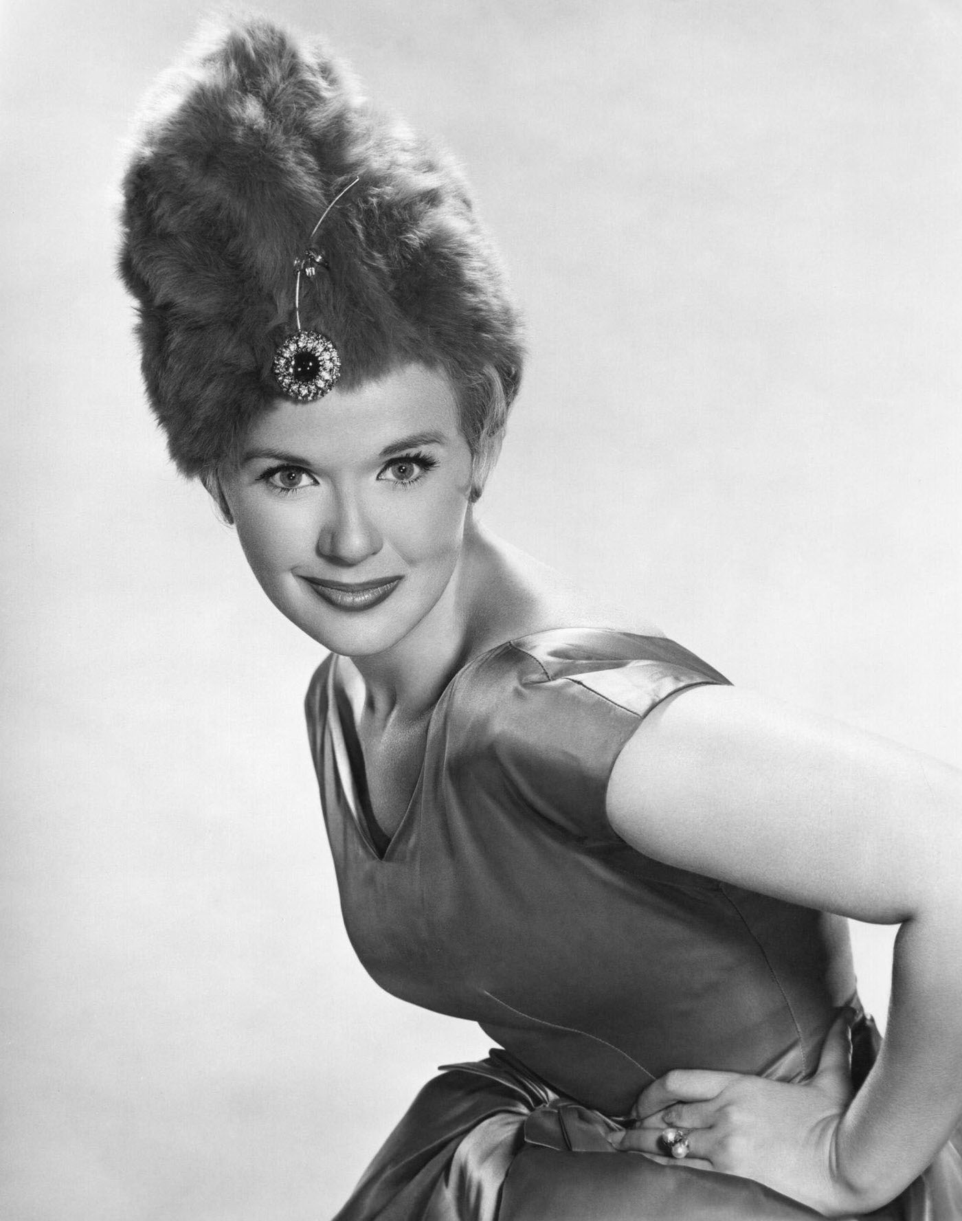 Actress Connie Stevens Models A Fluffy Hat, Mid 1960S