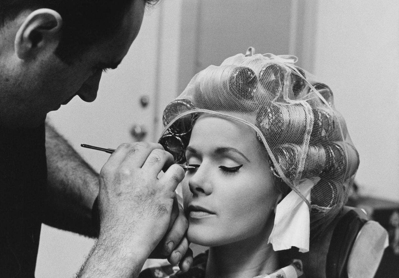 Connie Stevens Has Mascara Applied On Set, Circa 1965
