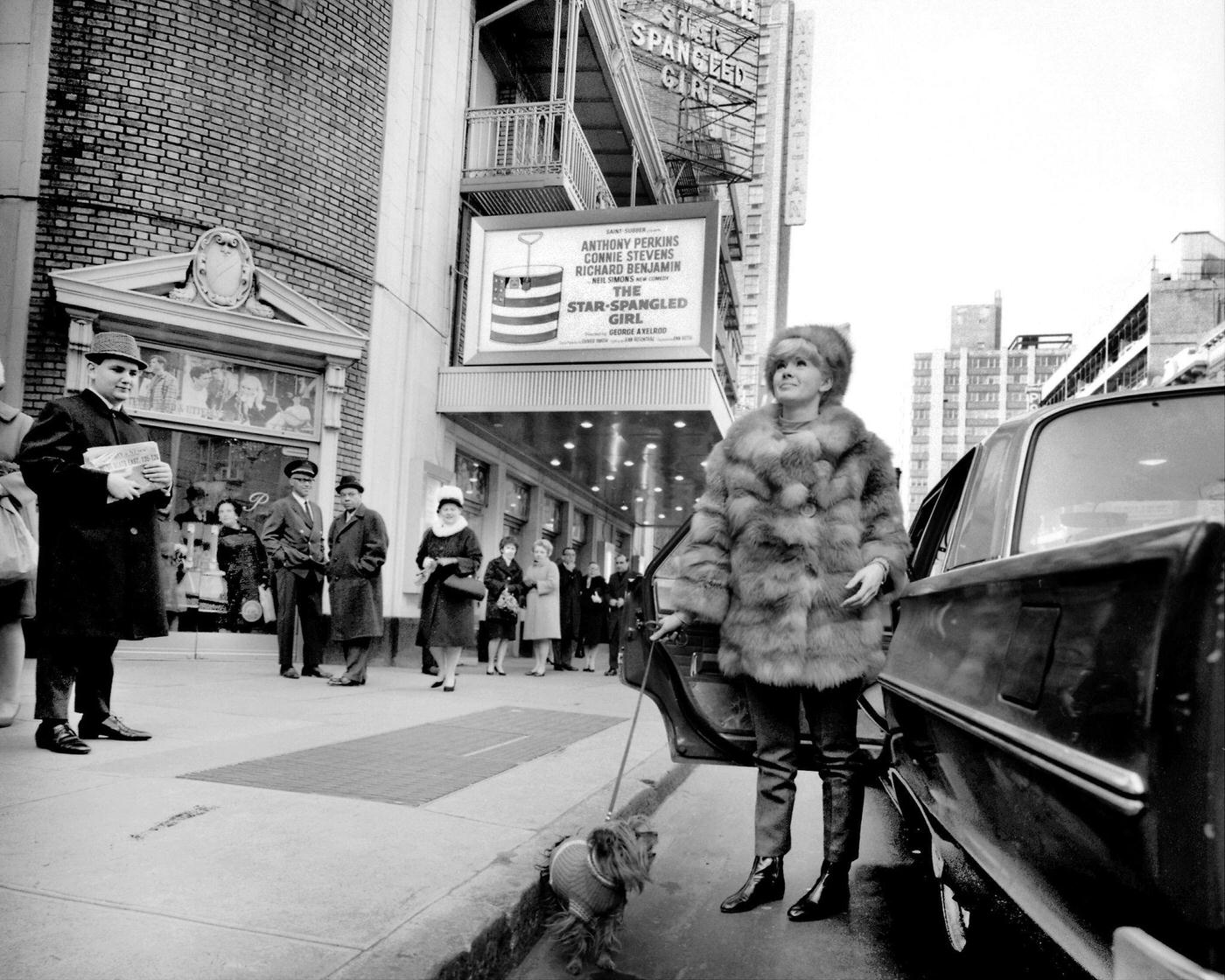Connie Stevens Outside The Plymouth Theatre, 1967