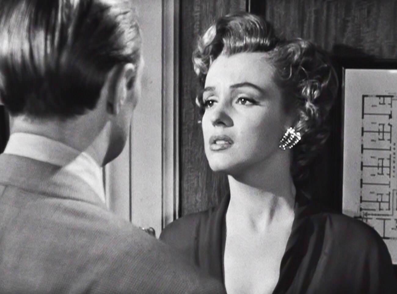 Scene From &Amp;Quot;Don'T Bother To Knock&Amp;Quot; With Marilyn Monroe And Richard Widmark, 1952.