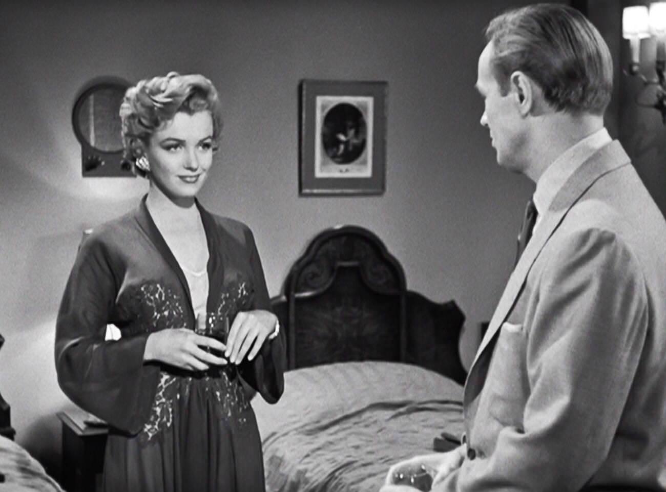 Scene From &Amp;Quot;Don'T Bother To Knock&Amp;Quot; With Marilyn Monroe And Richard Widmark, 1952.