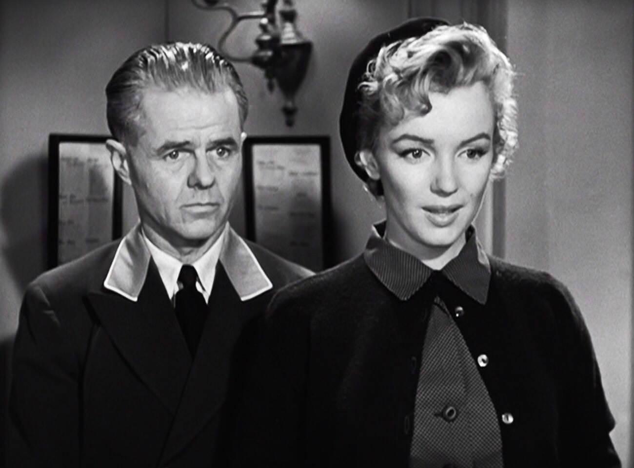 Scene From &Amp;Quot;Don'T Bother To Knock&Amp;Quot; With Marilyn Monroe And Elisha Cook Jr., 1952.