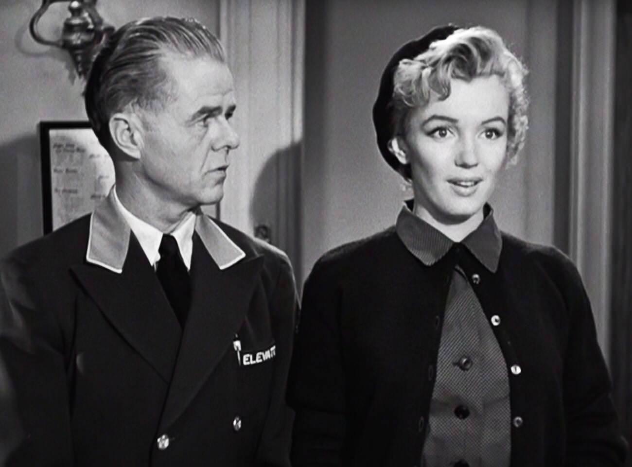 Scene From &Amp;Quot;Don'T Bother To Knock&Amp;Quot; With Marilyn Monroe And Elisha Cook Jr., 1952.