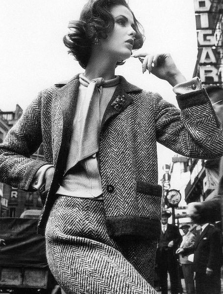 Dorothea Mcgowan In Herringbone Tweed Suit By Chanel, 1963