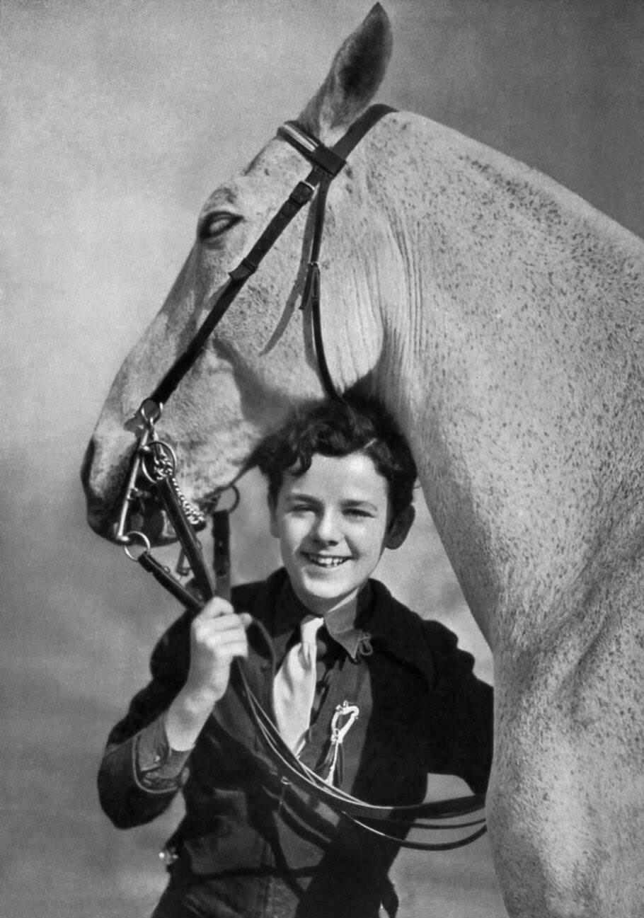 Freddie Bartholomew And A Horse Actor, 1927.