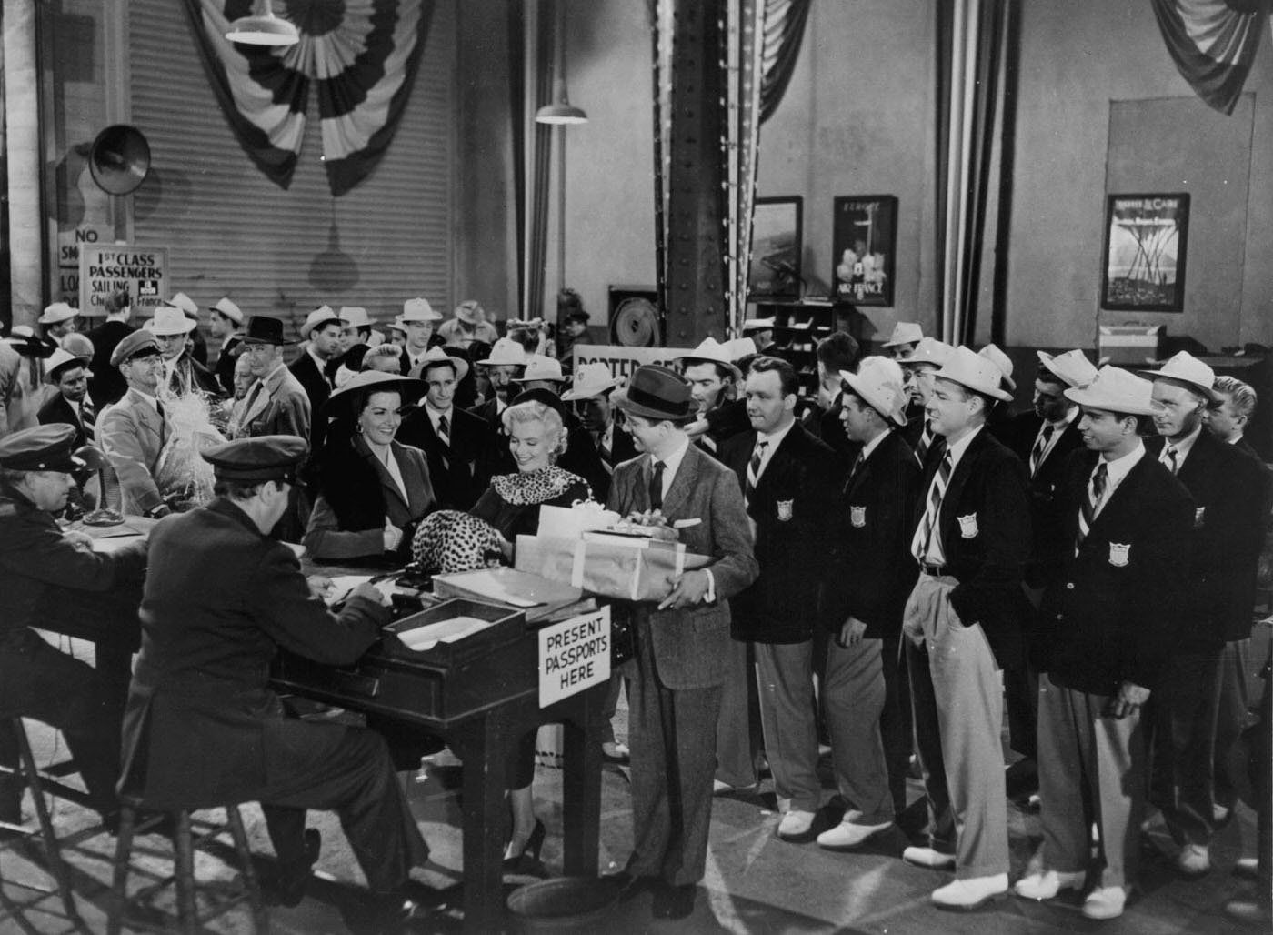 Marilyn Monroe At An International Airport In &Amp;Quot;Gentlemen Prefer Blondes,&Amp;Quot; 1953.