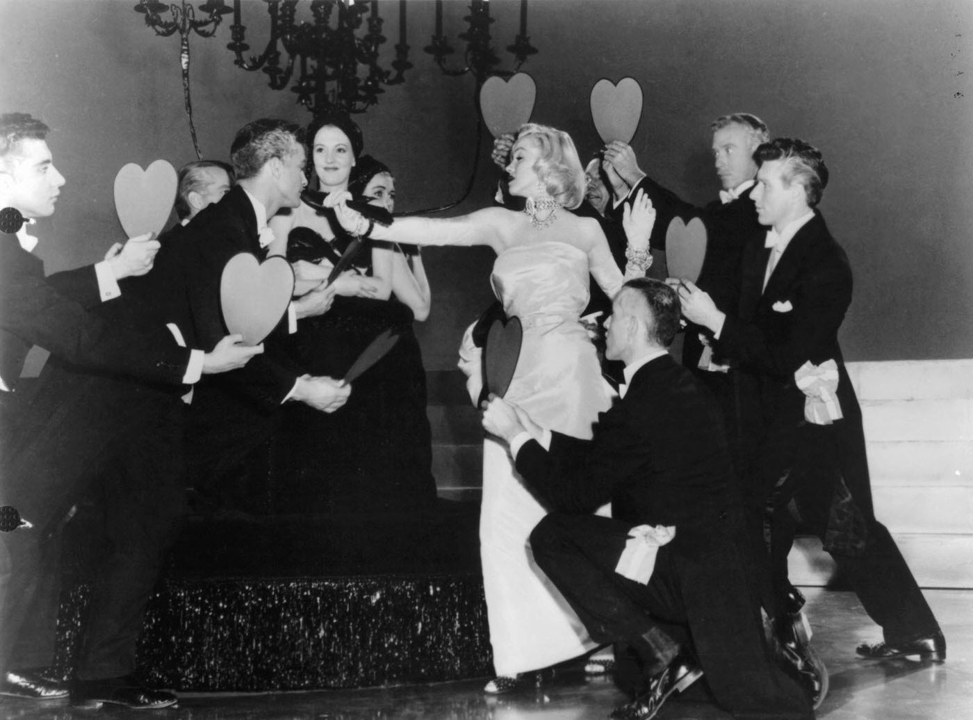 Marilyn Monroe With Gentlemen In &Amp;Quot;Gentlemen Prefer Blondes,&Amp;Quot; 1953.
