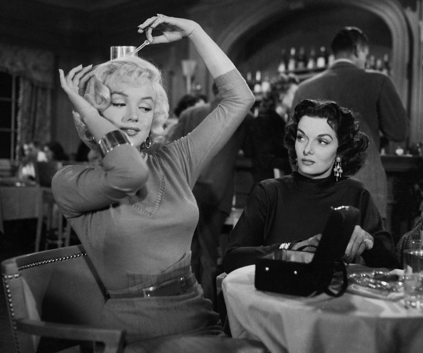 Actresses Marilyn Monroe And Jane Russell In &Amp;Quot;Gentlemen Prefer Blondes,&Amp;Quot; 1953.