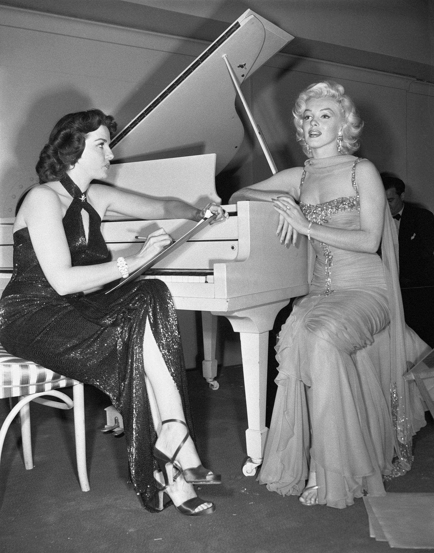 Marilyn Monroe With Jane Russell In &Amp;Quot;Gentlemen Prefer Blondes,&Amp;Quot; 1953.