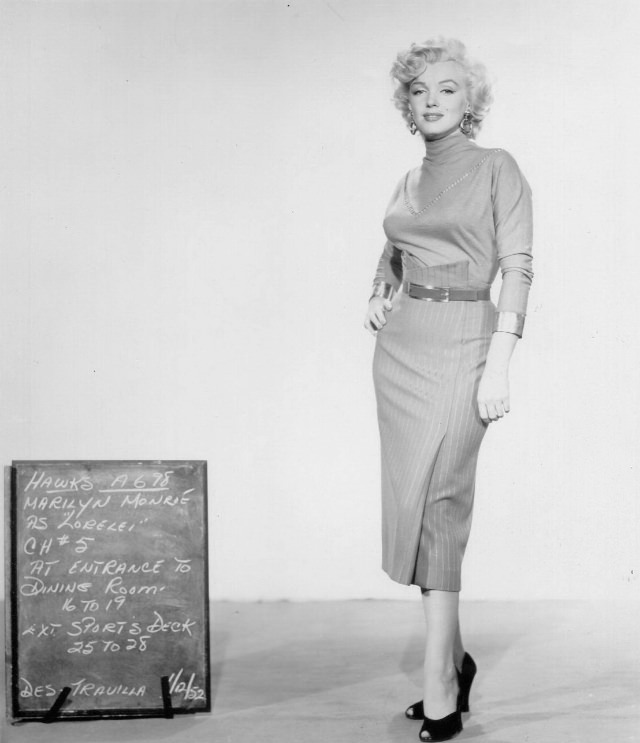 A Peek Inside Monroe’s Wardrobe And Hair Tests For ‘Gentlemen Prefer Blondes’ (1953)