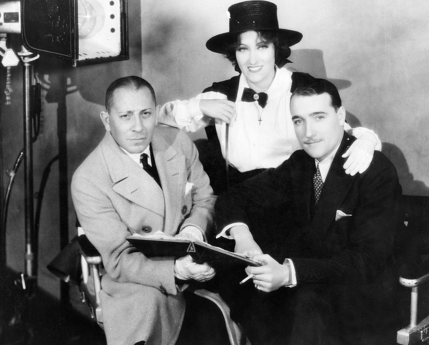 Erich Von Stroheim With Gloria Swanson And Marquis Henry De La Falaise On The Set Of &Amp;Quot;Queen Kelly,&Amp;Quot; 1928-1929.