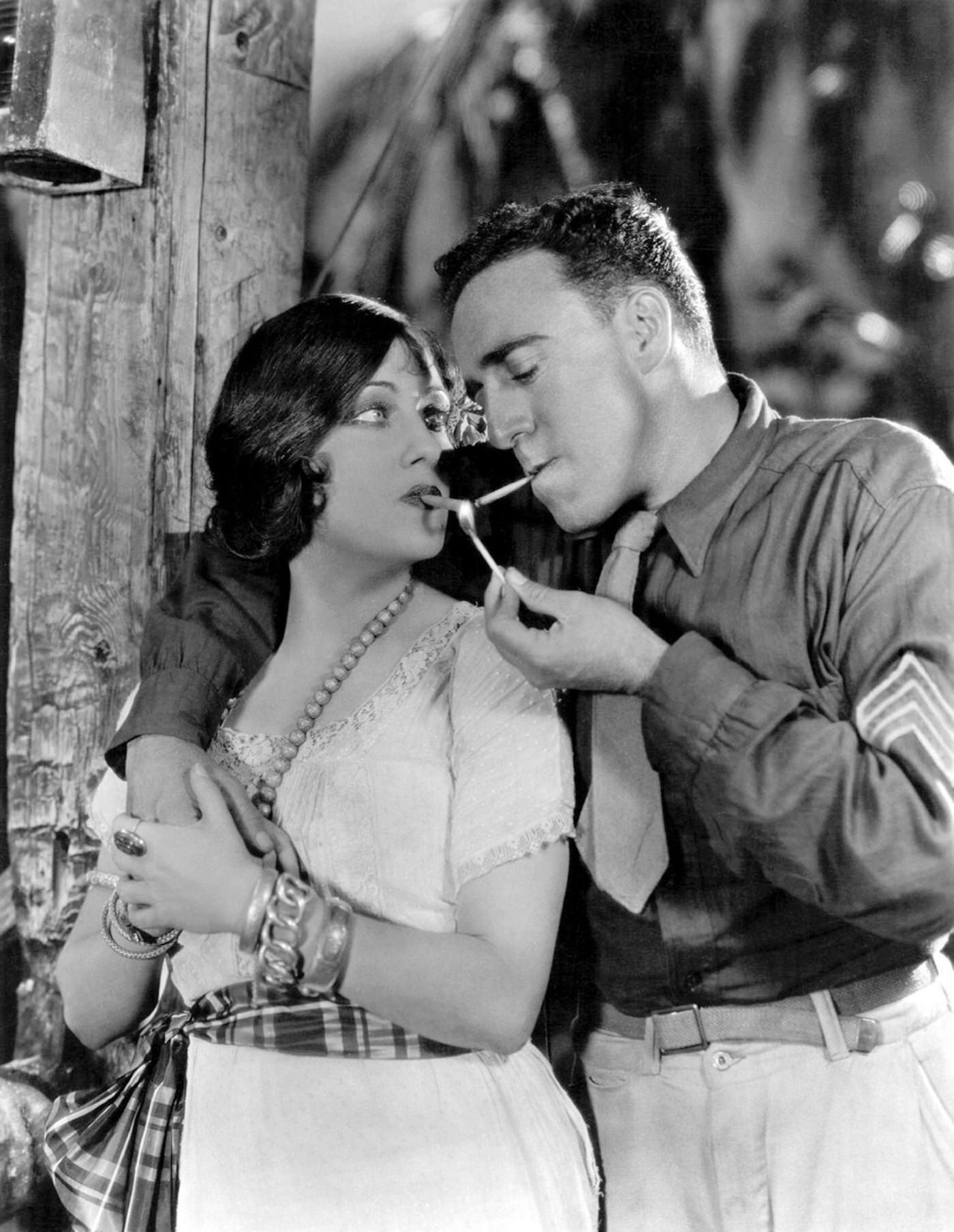 American Silent Screen Star Gloria Swanson On The Set Of Sadie Thompson, Directed By Raoul Walsh.