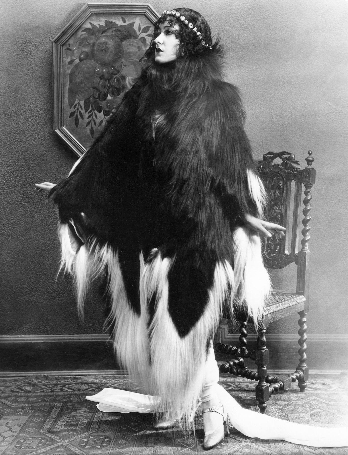 Gloria Swanson In A Fur Coat, 1922.