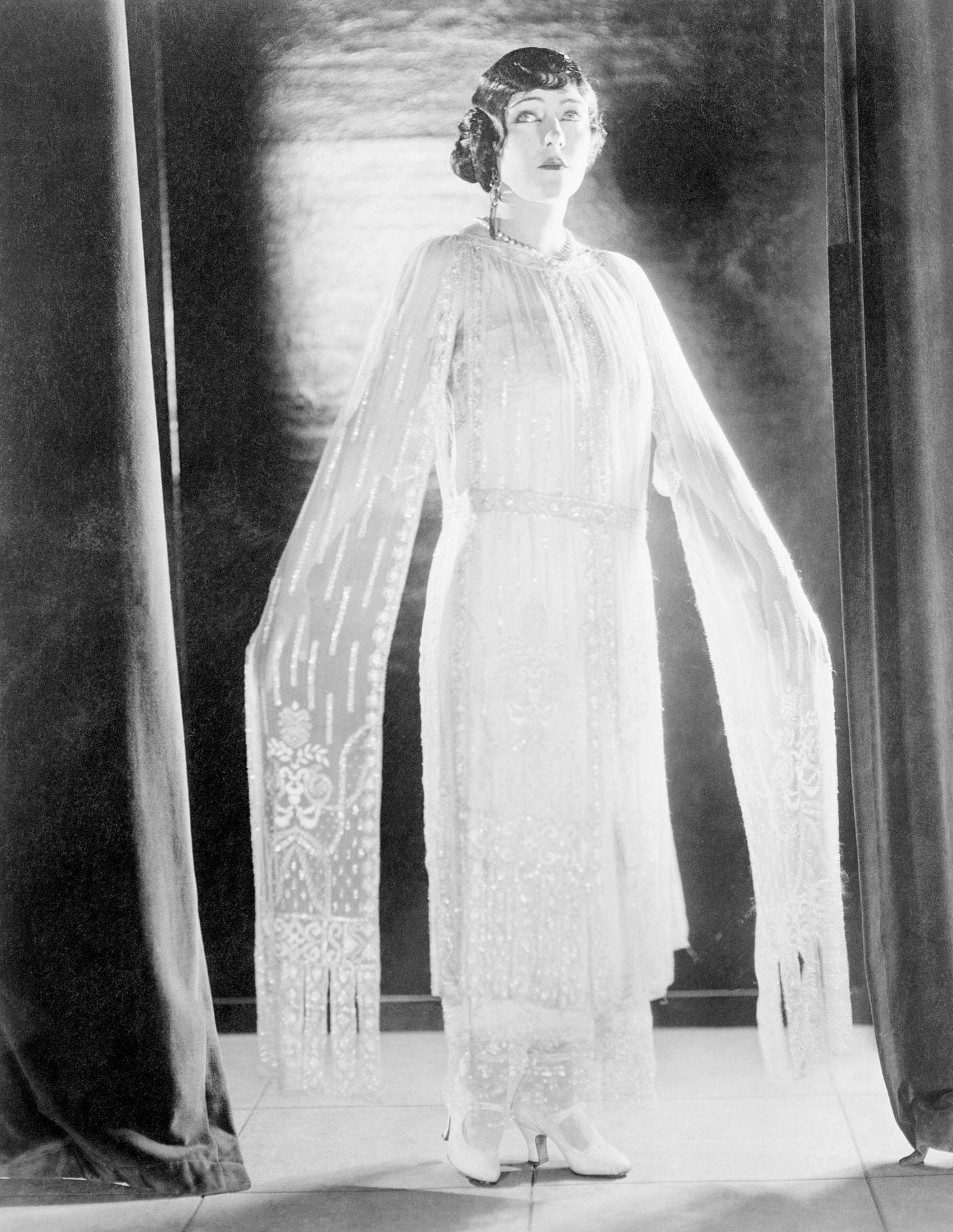 Gloria Swanson In A Beautiful Gown From Paris, 1922.