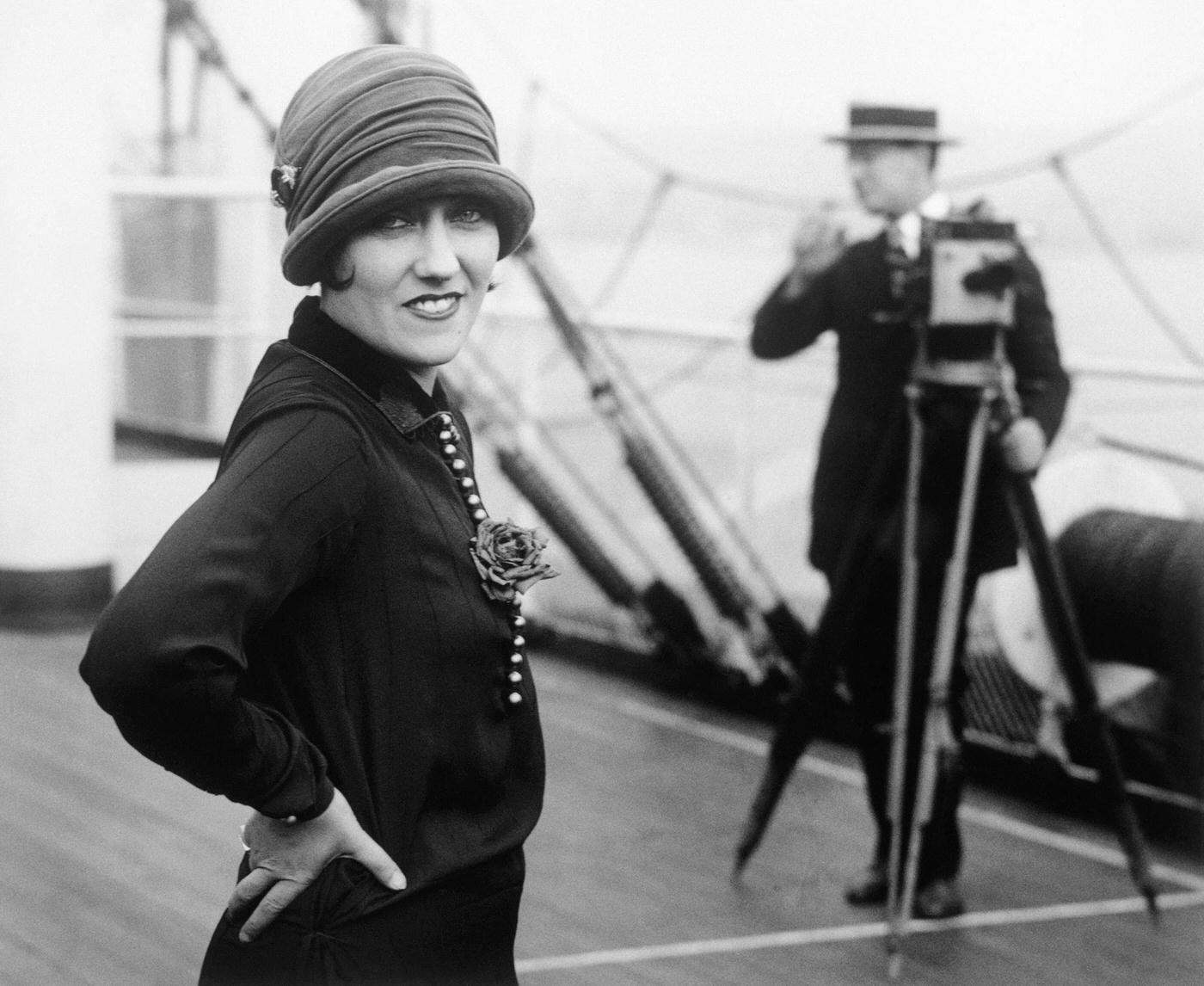 Gloria Swanson Aboard The S.s. Berengaria, 1924.