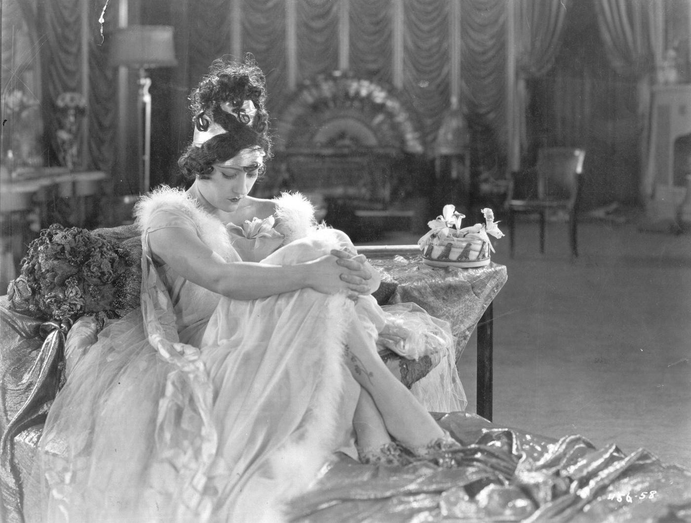 Scene From 'Zaza' With Gloria Swanson In A Pensive Mood, 1925.