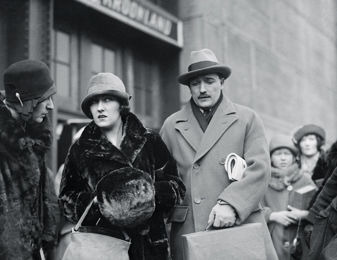 Gloria Swanson With Husband Marquis De La Palaise, 1926.