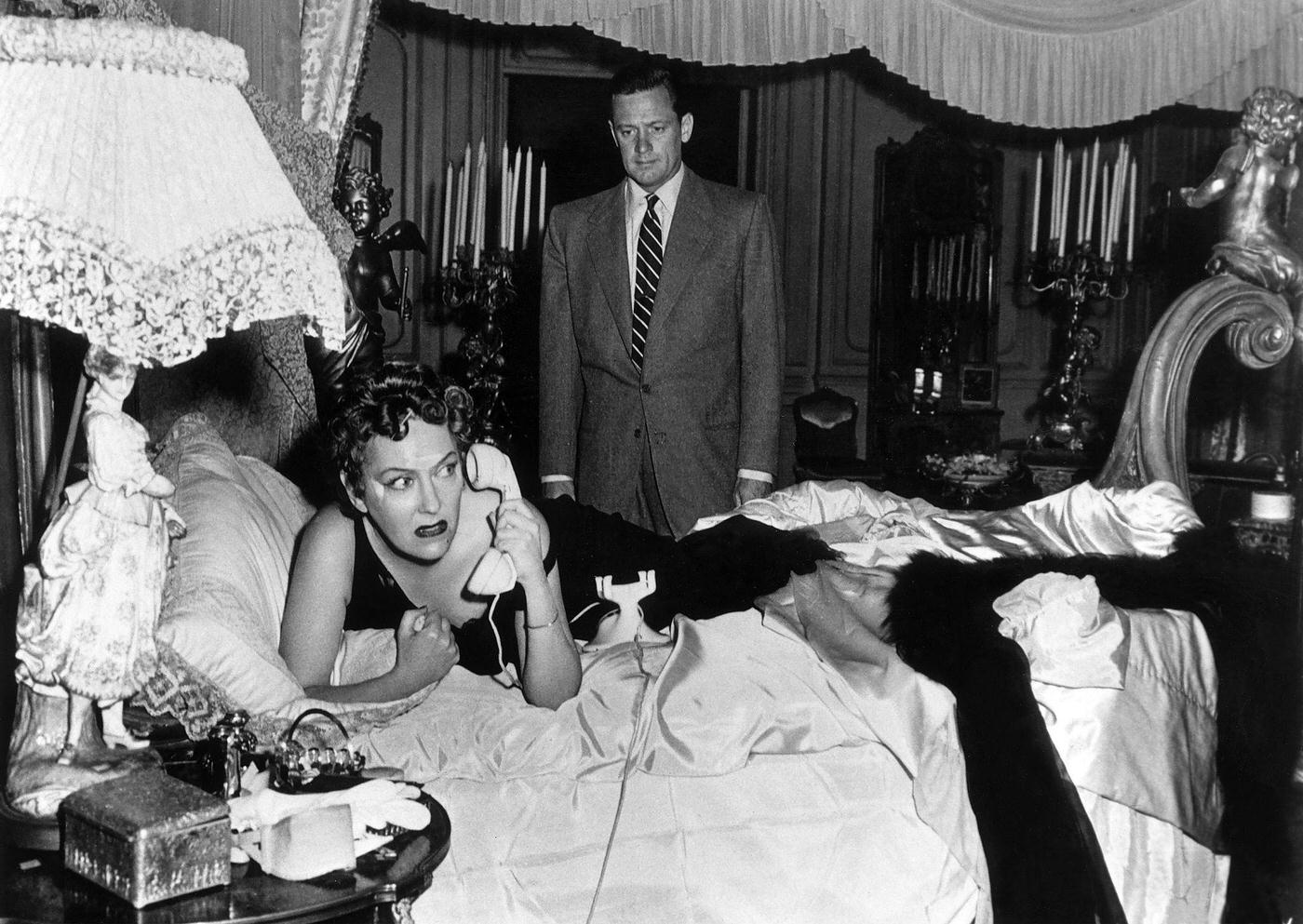 Gloria Swanson With William Holden In &Amp;Quot;Sunset Boulevard,&Amp;Quot; Directed By Billy Wilder, 1950.