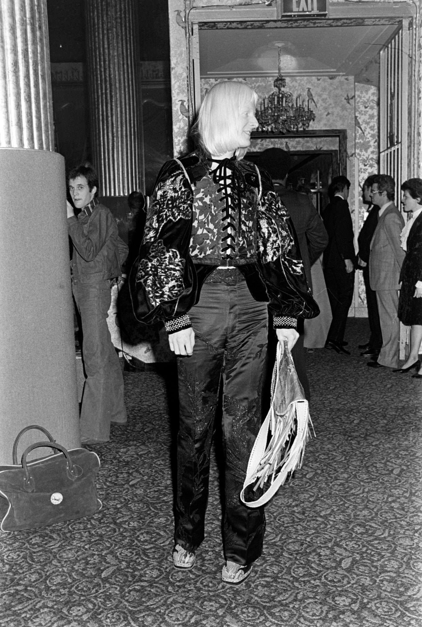 Edgar Winter Joins A Reception At The Waldorf-Astoria Hotel, 1974