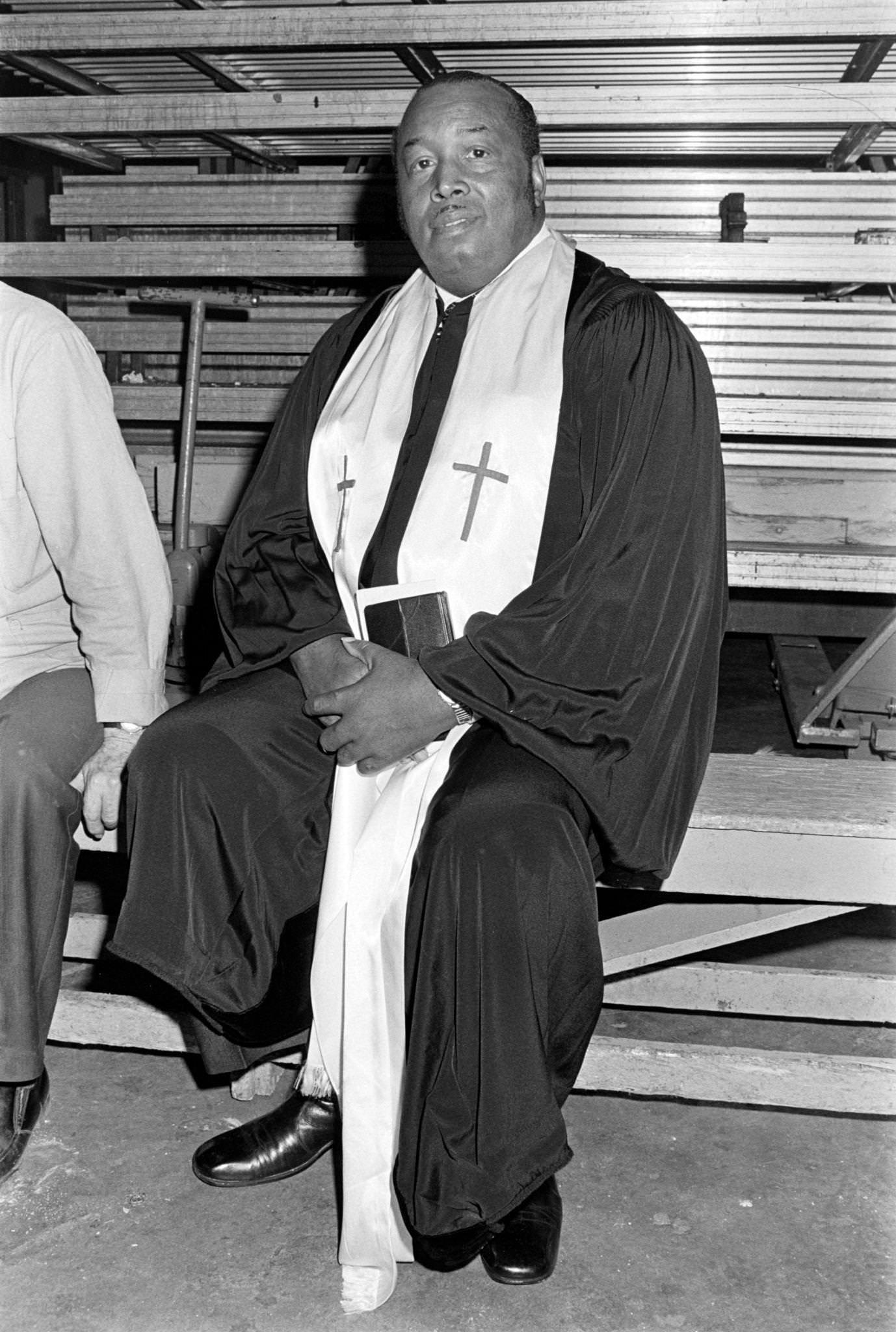 Bishop B.r. Stewart Attends Sly Stone'S Concert And Onstage Wedding To Kathy Silva, 1974