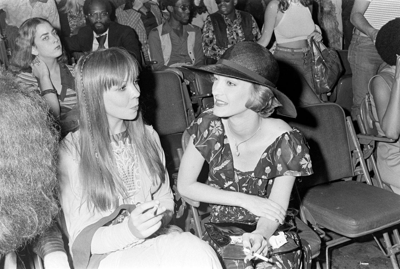 Penelope Tree (L, Front Row) And Loulou De La Falaise (R, Front Row), 1974