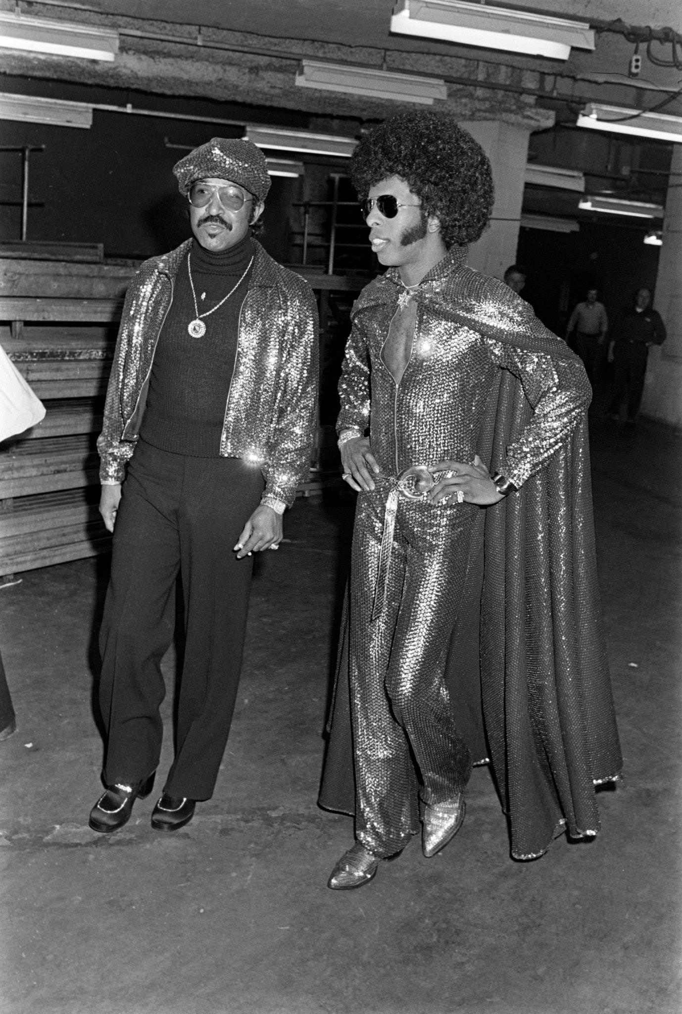 Sly Stone (R) Preparing For His Concert And Onstage Wedding, 1974