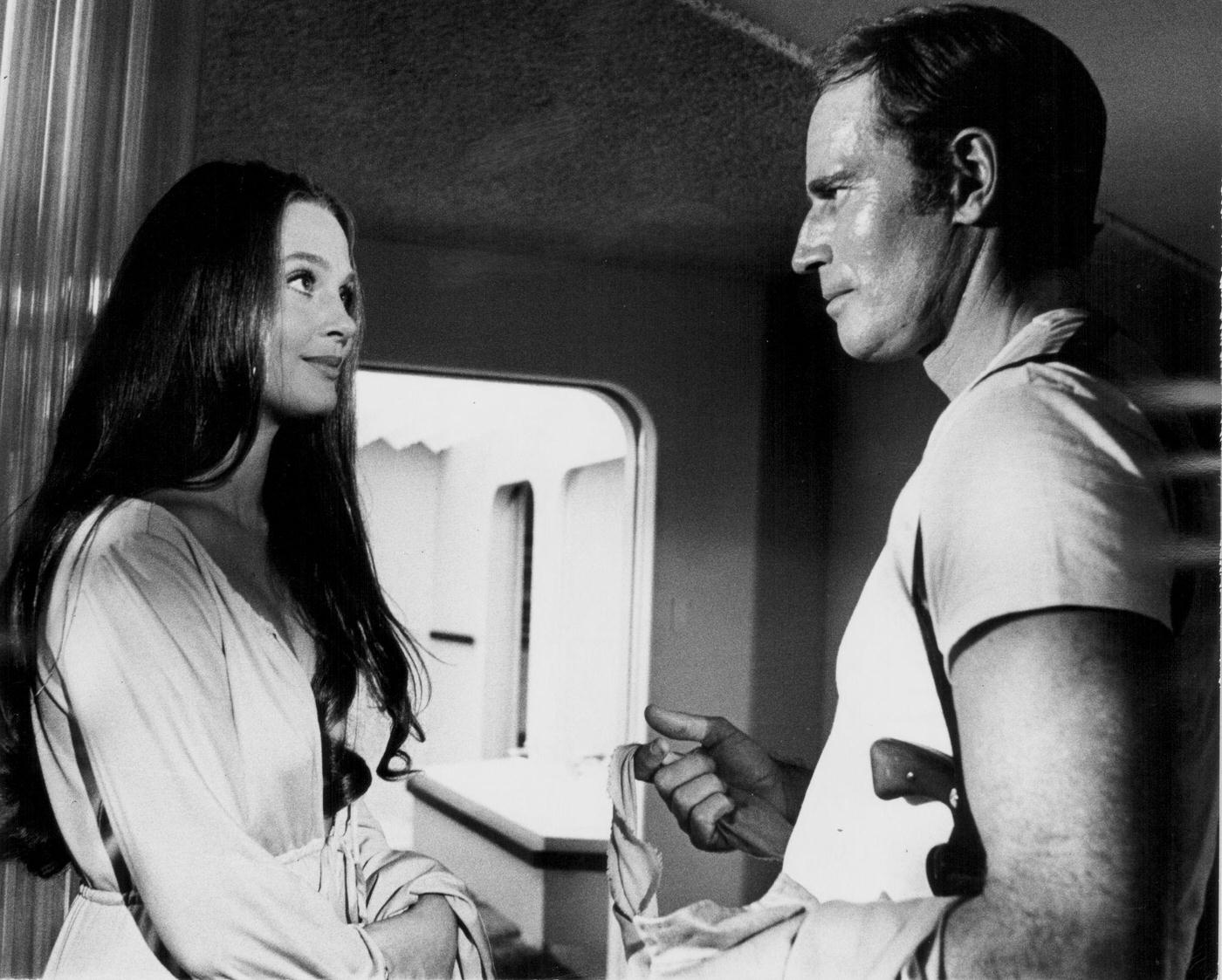 Charlton Heston And Leigh Taylor-Young In A Scene From 'Soylent Green,' 1973.