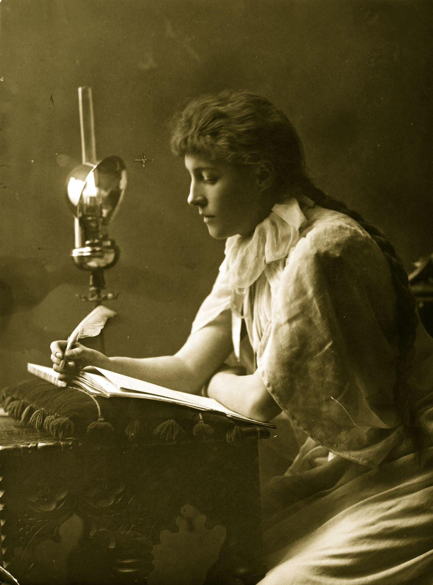 Lillie Langtry Writing By Lamplight.