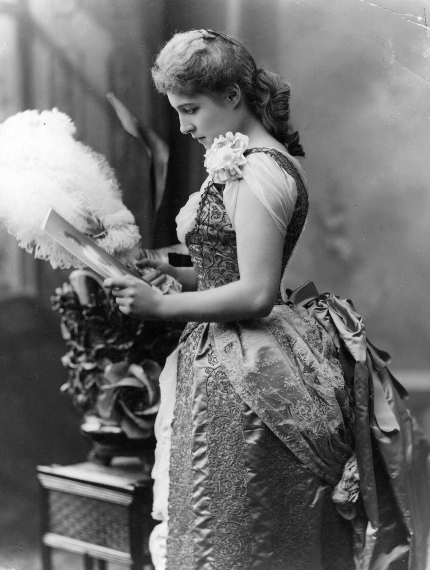 Lillie Langtry Flaunts A Bustle In A Vintage Portrait.