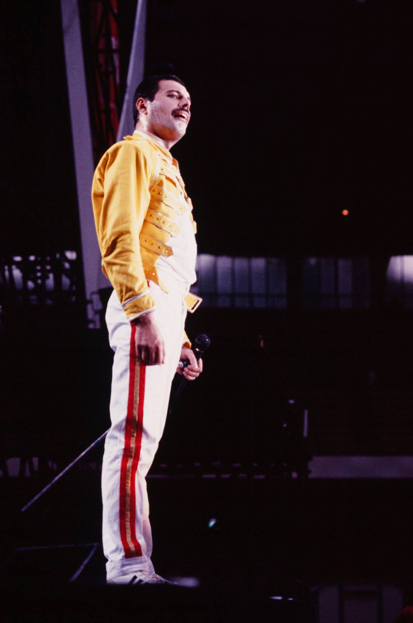 Freddie Mercury At Queen Concert, 1986.