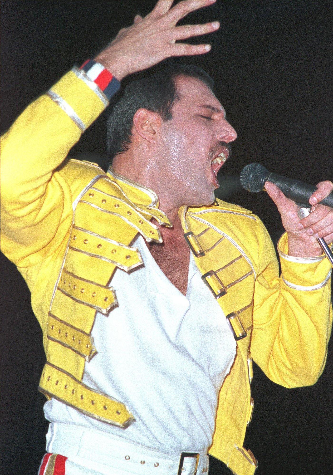 Freddie Mercury Performing With Queen At Wembley Stadium, 1986.