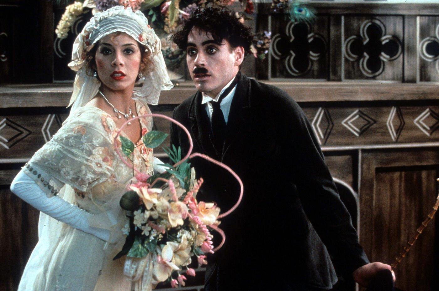 Robert Downey Jr And Marisa Tomei In A Scene From 'Chaplin', 1992.