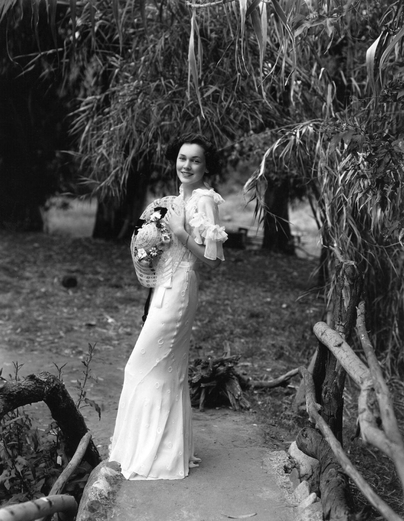 Maureen O'Sullivan On Set Of 'Anna Karenina', 1934