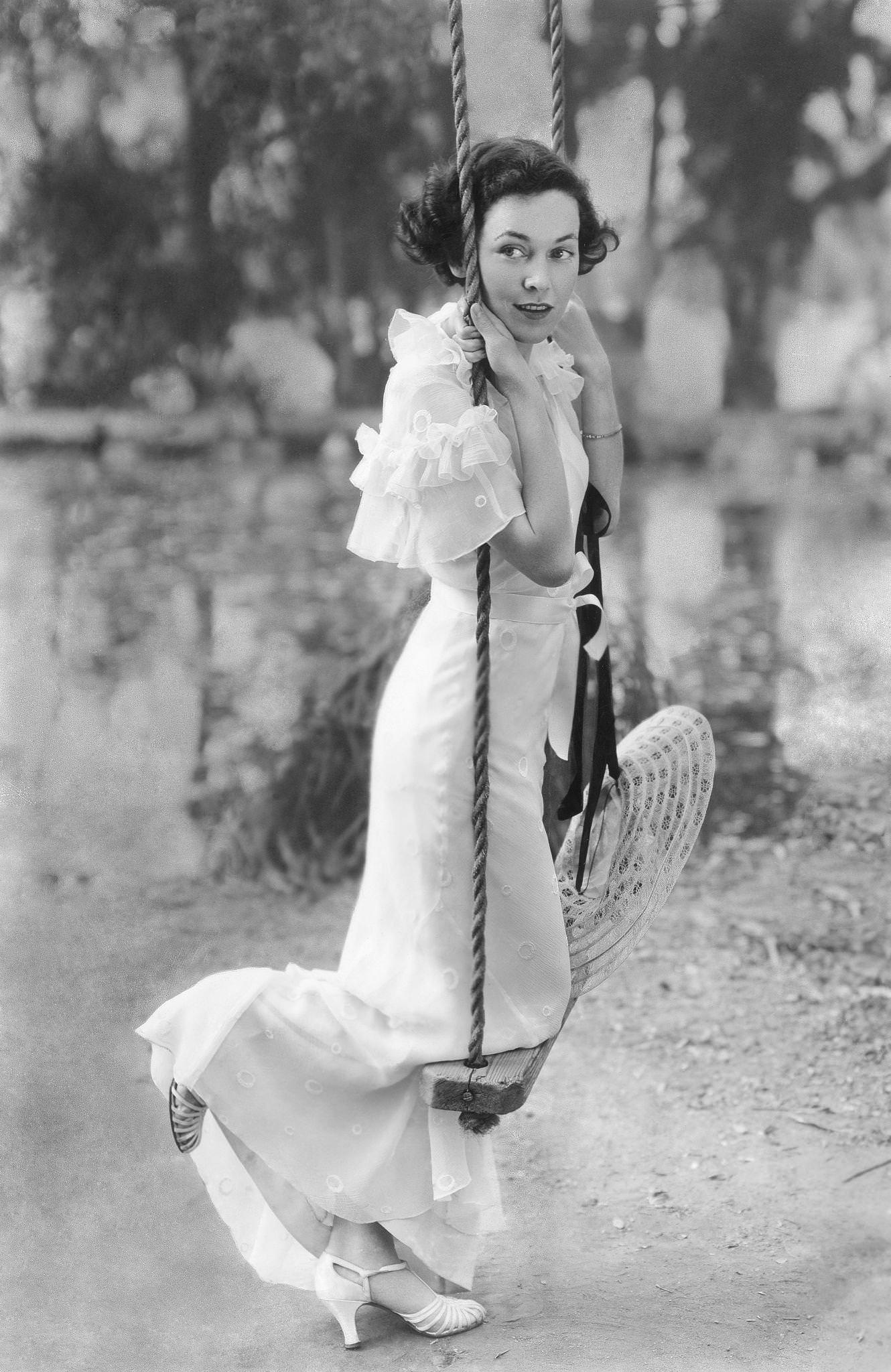 Maureen O'Sullivan On A Swing, 1935
