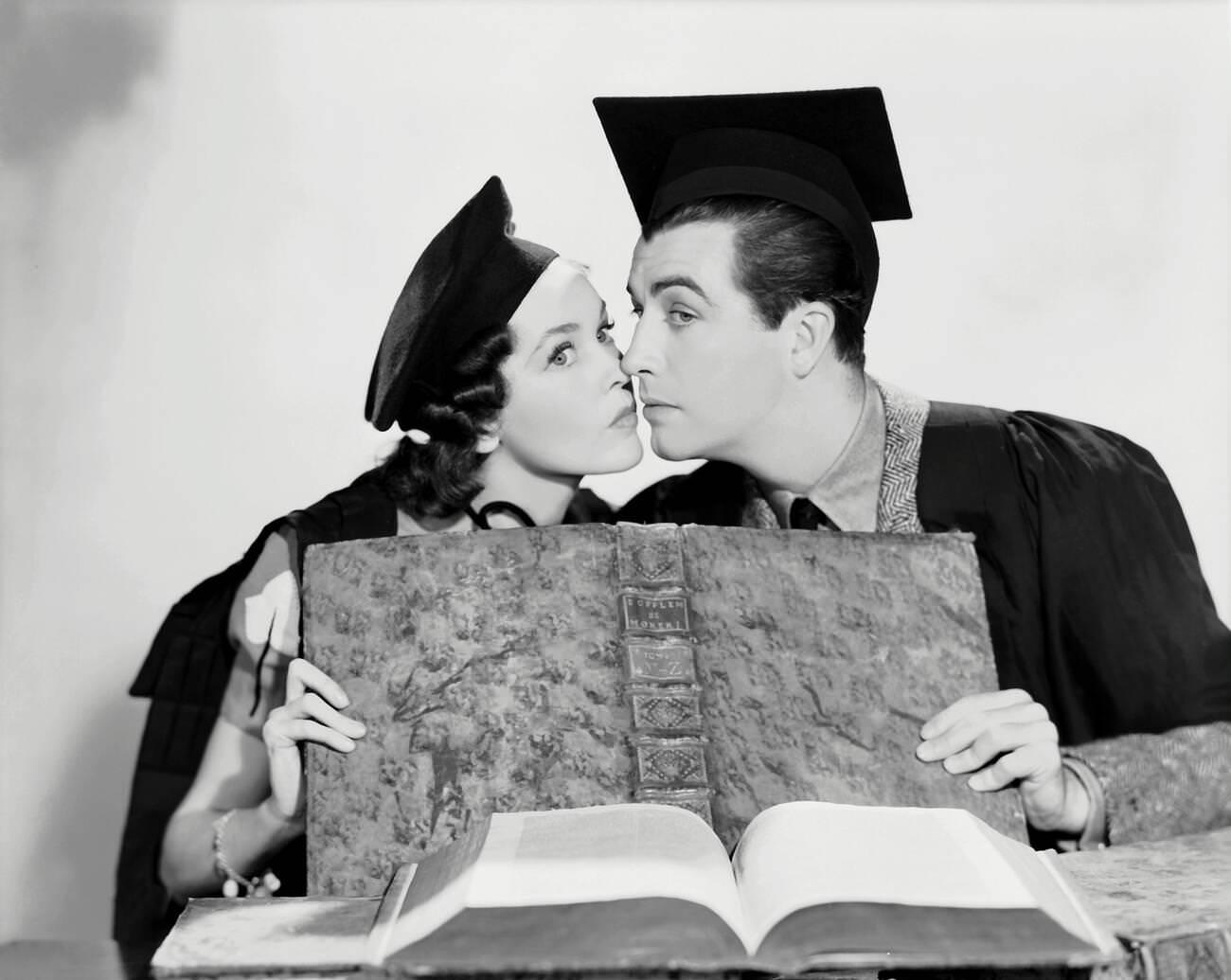 Maureen O'Sullivan And Robert Taylor In &Amp;Quot;A Yank At Oxford,&Amp;Quot; 1938.