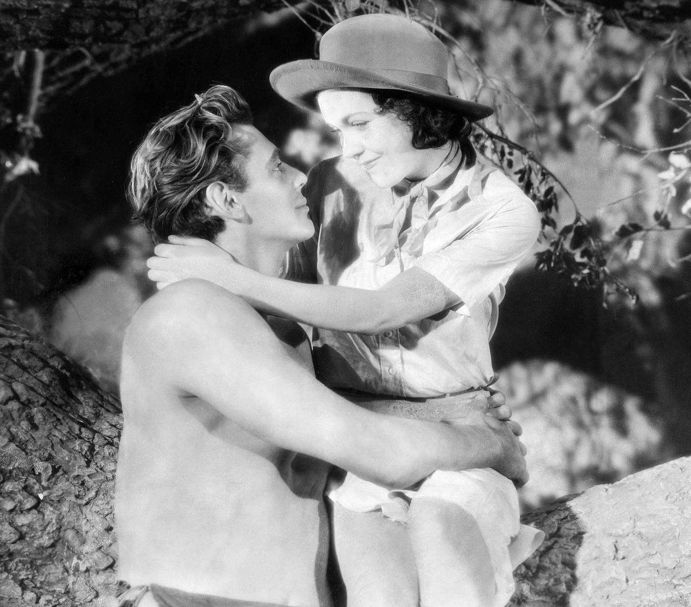 Johnny Weissmuller With Maureen O'Sullivan, Scene From 'Tarzan The Ape Man' 1932